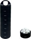 Zwarte Plastic Weekly Pillen Organisator - Smart Medicine Pillen Organizer Travel - Waterproof, BPA-Free 7 Dag Medicine Container - Pillenhouder voor Vitaminen & Medicijnen