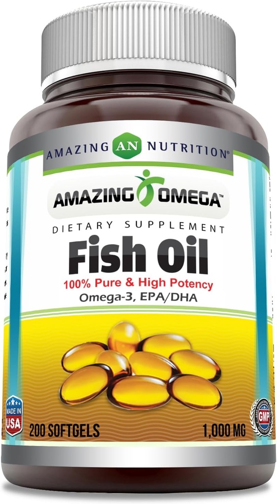 Verbazingwekkende Omega Fish Oil 1000 mg Softgels Supplement 