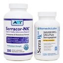 Serracor-NK (300) & Serra-RX 260.000 SU (120)- Scar Tissue Bundle - Acid-Resistant Serrapeptase Proteolytische Systemische Enzyme