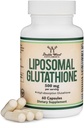 Liposomale Glutathion Supplement 500mg per portie, 60 capsules (Vegan Safe, Non-GMO) Max Absorptie Liposomale Glutathion met echte geur en smaak door dubbel hout