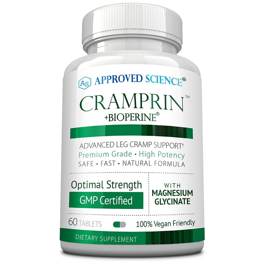 Goedgekeurde Science Cramprin - Hoge Absorptie Magnesium, Vitamine B Complex, BioPerine - 1 Maand Levering - 60 Capsules - Vegan
