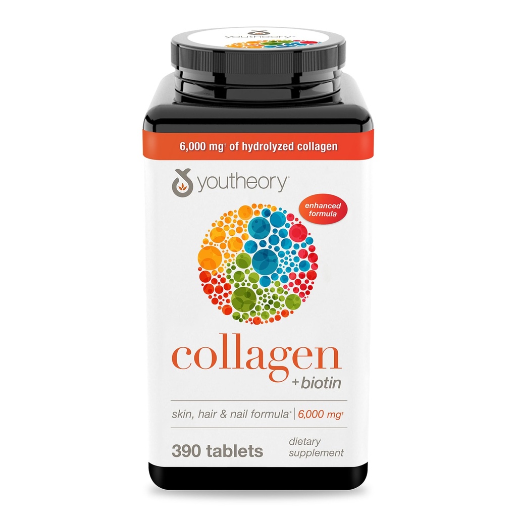 Youtheory Collageen Advanced Formula with Biotin, 390 Count (pack of 1)