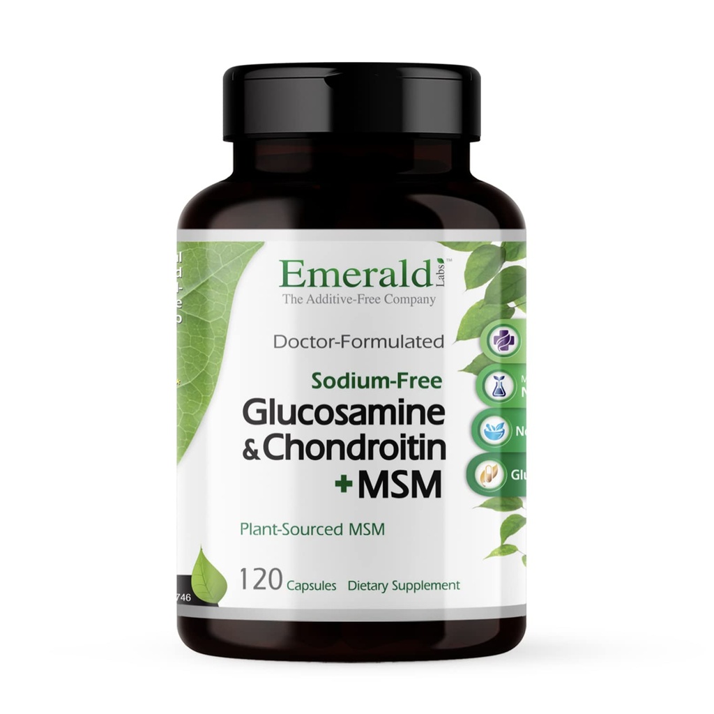 Emerald Labs Glucosamine & Chondroitin met MSM - Bone Health & Joint Health Supplement - Glutenvrij - 120 capsules (30 dagen levering)