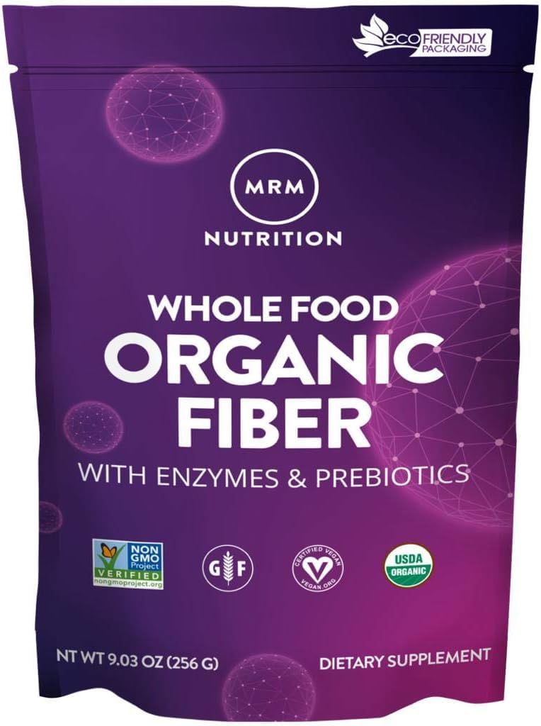 MRM Nutrition Whole Food Biologische vezels met enzymen + prebiotica Onoplosbare + oplosbare vezels 