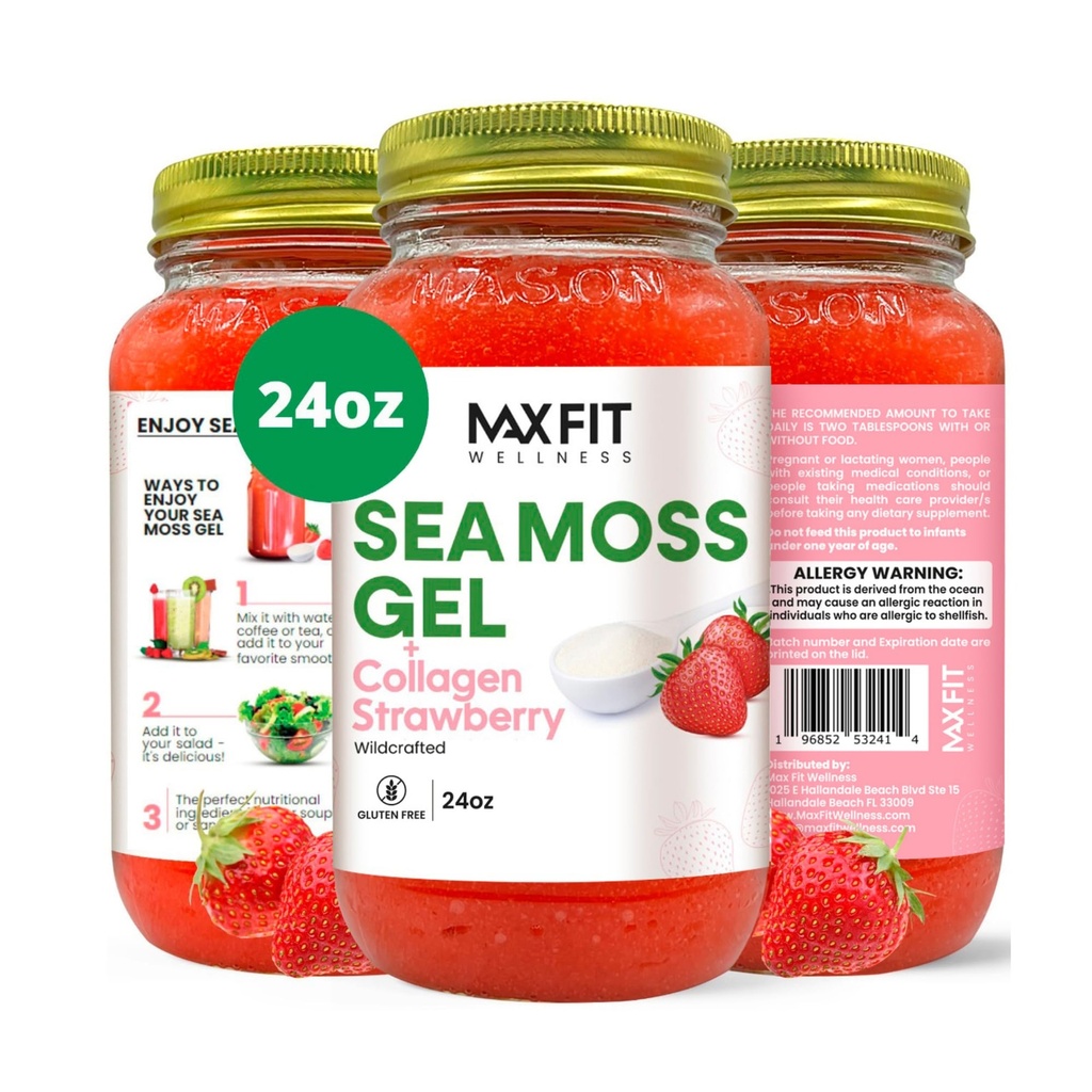 Sea Moss Gel Raw (24 smaken) 24oz Wildsrafted Gold Sea Moss Gel van Saint Lucia 