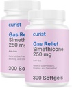 Curist Gas Relief Simethicone 2 Pack - 250 mg Softgels (600 telling) Digestieve Relief, Bloating Relief & Anti Flatulentie Gas Pills for Adults aids Gas and Bloating Relief (600 Softgels)