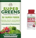 LAND LANDBOUW Supergroen Fruit Plantaardige Probiotica Antioxidanten Fytonutriënten Beetwortel Nitric Oxidatie Circulatie Immune Support Capsules