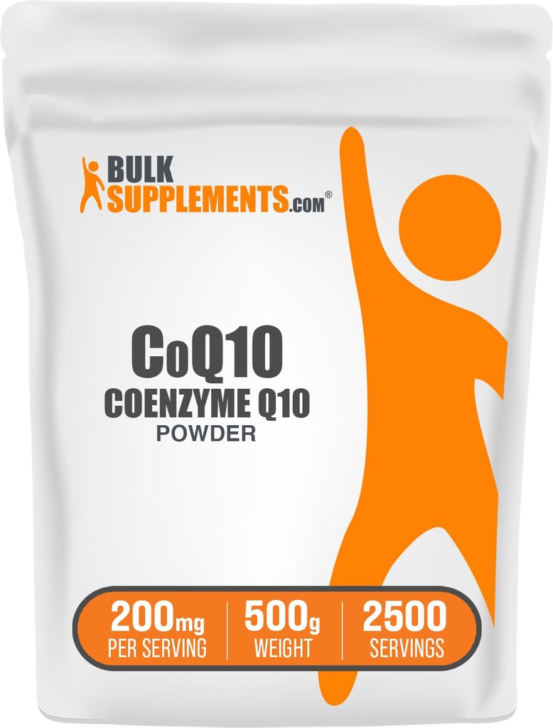 BulkSupplements.com Co-enzym Q10 Poeder - Co-enzym Q10 200mg Supplement, Voedingssupplement - Glutenvrij, 200mg per portie, 500g (1.1 lbs) (verpakking van 1)