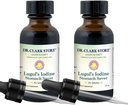Dr Clark LugolS Solution Iodine 2% - Iodine aqueuse et 2 % granulaire - Soins naturels de l'estomac et de la santé - 1 fl. Oz avec un Dropper 2Pack
