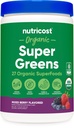 Nutricost Biologische Super Greens Poeder (30 porties) Gemengde Berry smaak - Superfood Supplement Drink Mix