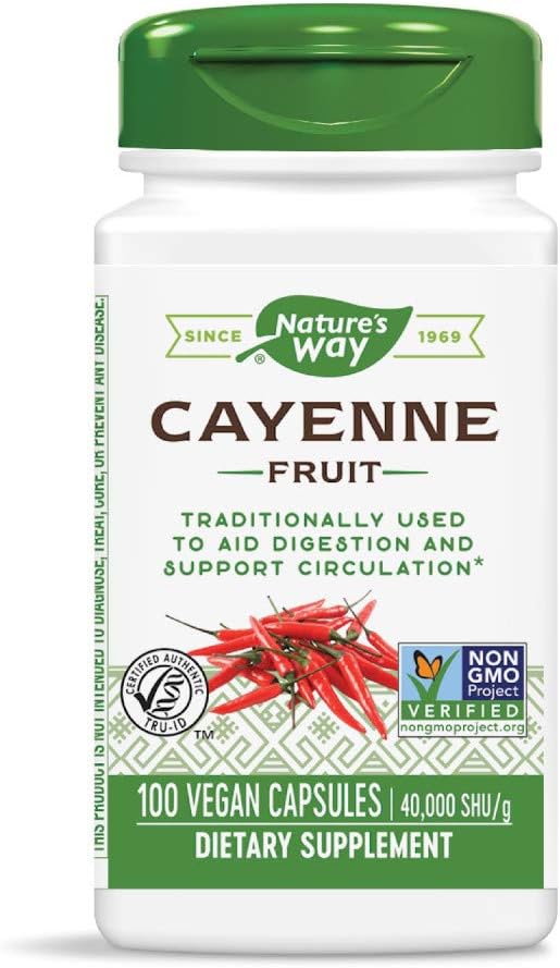 Nature's Way Cayenne Fruit, 100 Vegetarian Capsules
