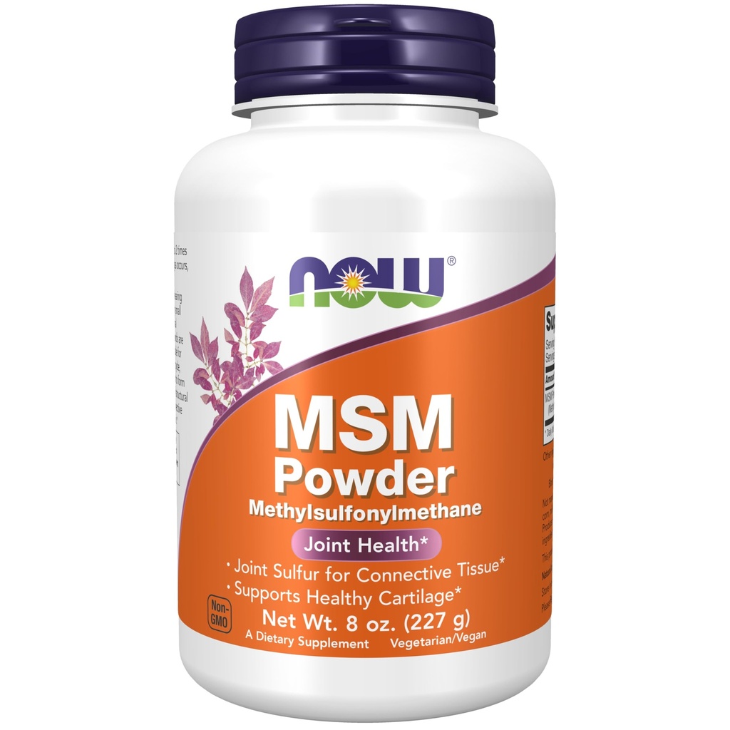 NOW Foods Supplements, MSM (methylsulfonylmethaan) Poeder, Ondersteunt gezonde cartilage*, Joint Health*, 8-Ounce