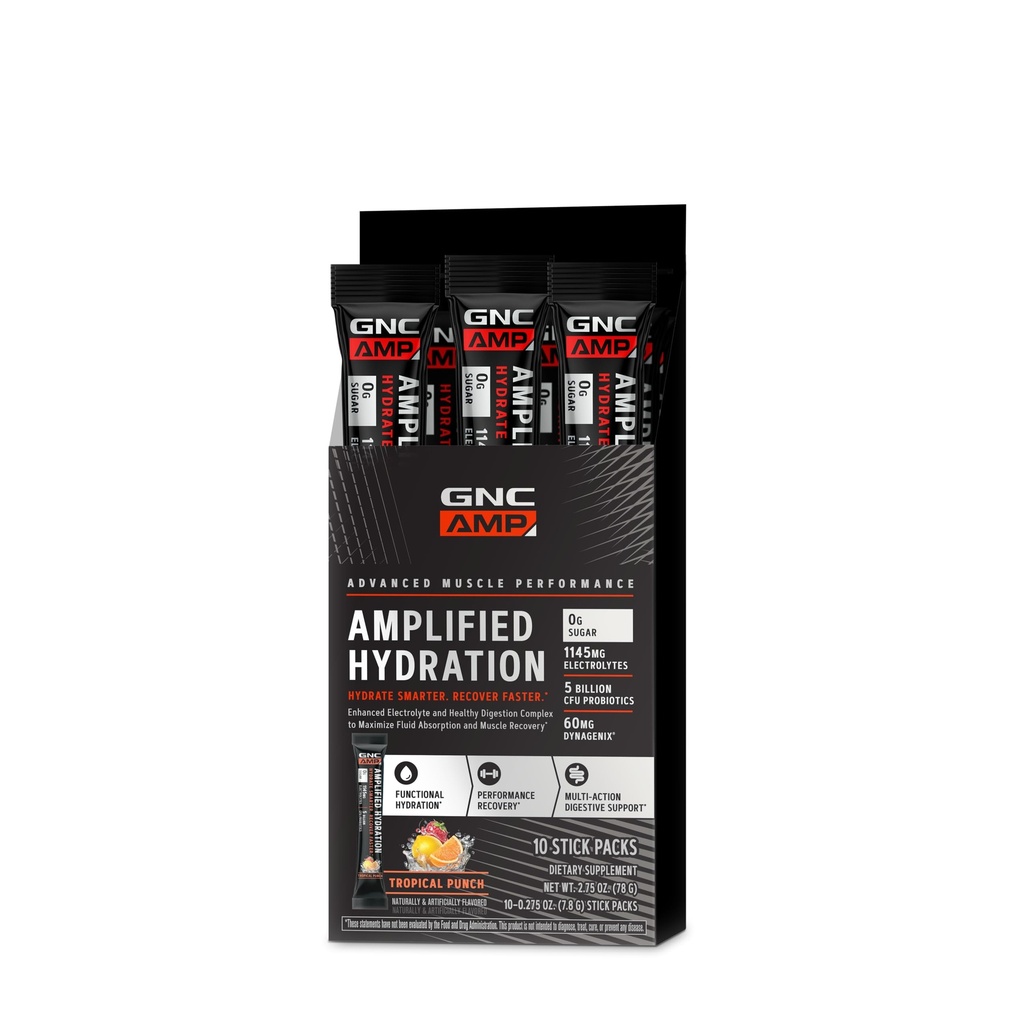 GNC AMP versterkt Hydration Electrolyte Powder Drink Mix Verbeterde Electrolyte & Gezonde Digestie Complex 