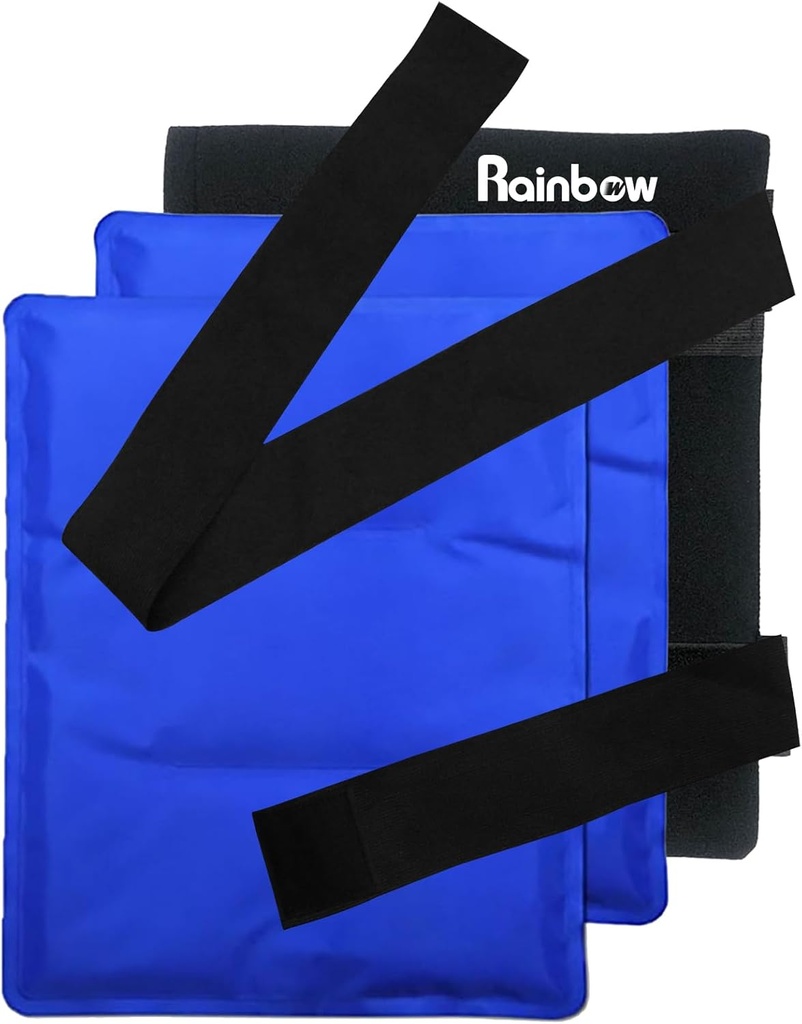 RAINBOW Gel Ice Pack for Back Hip Shoulder Knie, Herbruikbare Ice Packs for Injuries Pain Relief, Heat Cold Compress Therapie Packs for Surgery, Swelling, Bruisen Large Cold Pads (11" x 14" - Pack of 2)