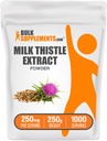 BulkSupplements.com Poudre d'extrait de chardon de lait - supplément à base de plantes, supplément de chardon de lait - sans gluten, 250mg par portion, 250g (8,8 oz) (paquet de 1)