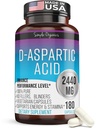 Kaibro Nutra D-Aspartic Acid Supplement for Men, 2440mg D-Aspartic Acid per Serving, Energy & Testosteron Support, Glutenvrije Non-GMO, 180 Vegan Capsules