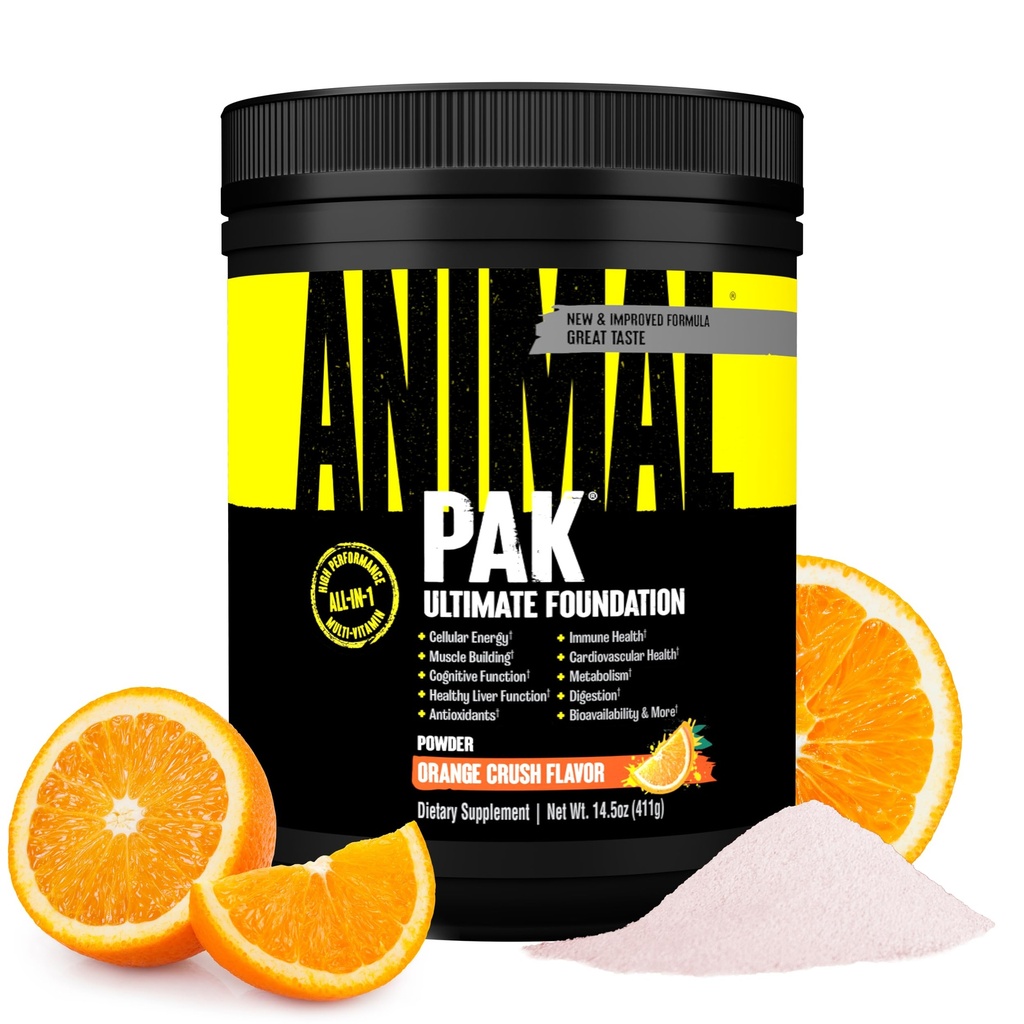 Animal Pak - Handige alles-in-één vitamine & supplement poeder - zink, vitamine C, B, D, Aminozuren, Immuunondersteuning, spijsverteringsenzymen, en meer - dagelijkse multivitamine voor vrouwen en mannen - 60 scoops
