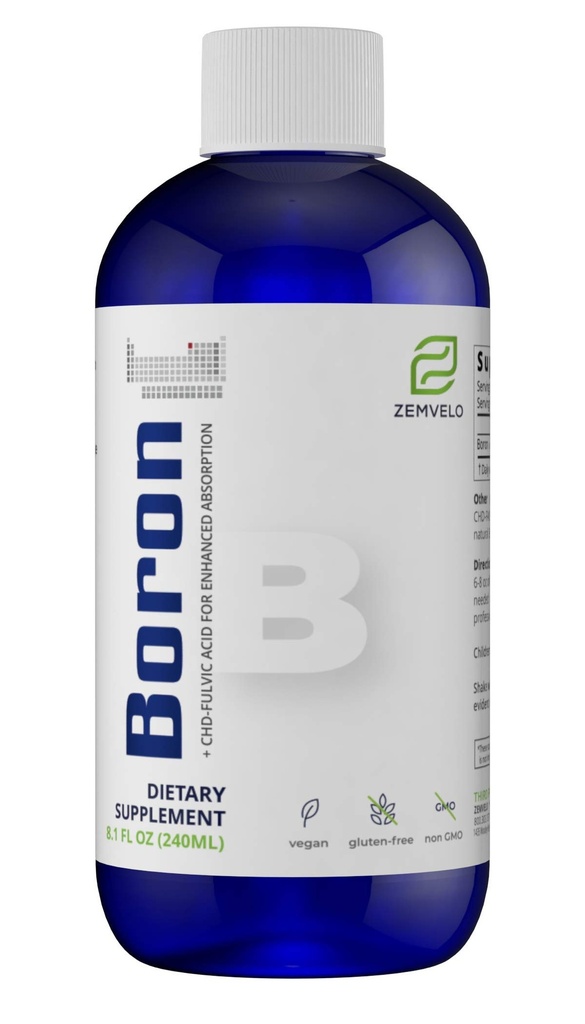 Boron liquide : 3 mois d'approvisionnement Soutien Vieillissement gracieux Soutien Calcium et absorption de magnésium