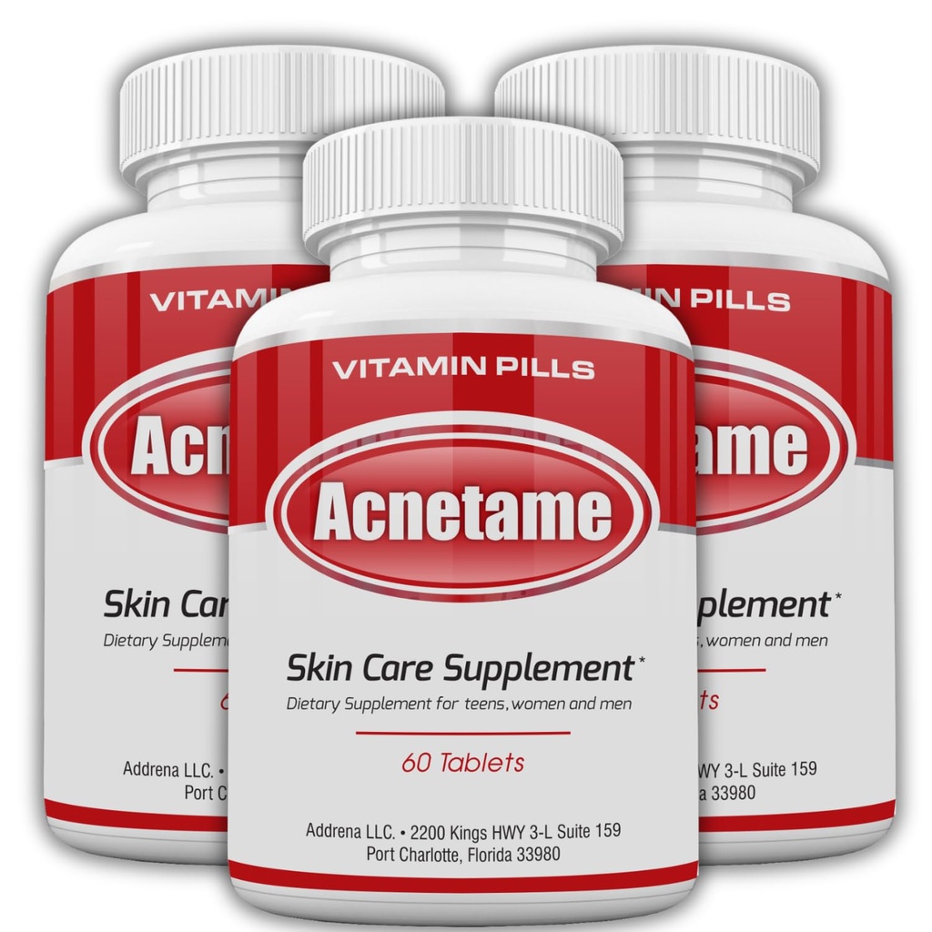 3 Pack-Vitamin Supplementen voor Acne behandeling- Hormonale Pumple Tablets om heldere olieachtige huid voor vrouwen, mannen, tieners en volwassenen