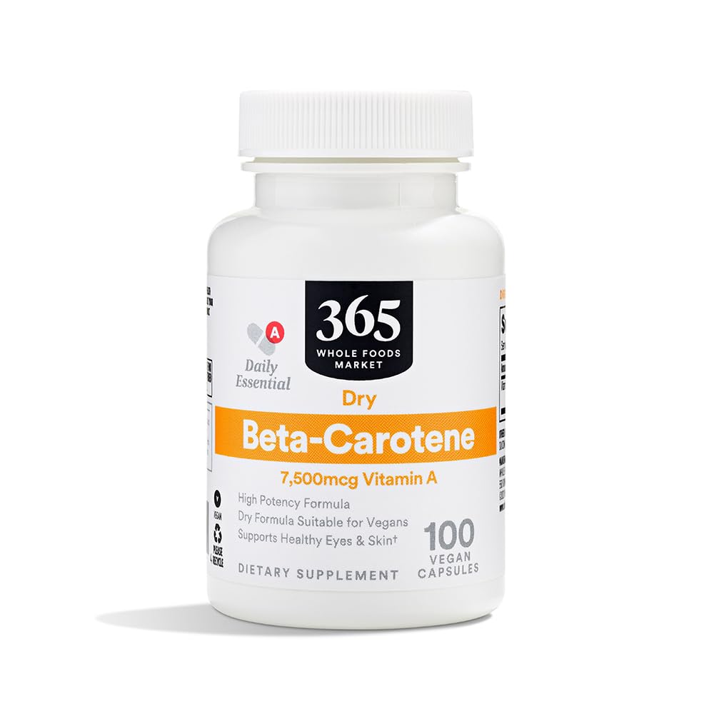 365 by Whole Foods Market, High-Potency Beta-Caroteen, 7500mcg Vitamine A, 100 Vegan Capsules