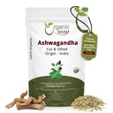 Bio Way Ashwagandha Racine coupée et tamisée (Withania somnifera) - Organic & Kasher Certified . Vegan, non OGM et sans gluten , USDA Certified , origine - Inde (1/4LBS / 4Oz.)