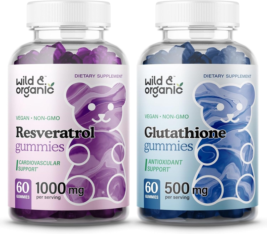 Wild & Organic Resveratrol Gummies & L-Glutathione Gummies