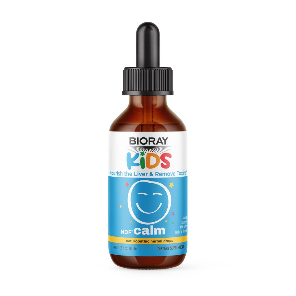 BIORAY Kids NDF Calme, Vanille - 2 fl oz - Nourish Le foie et enlever les toxines - Non-OGM, végétalien, sans gluten - 1-2 mois d'approvisionnement