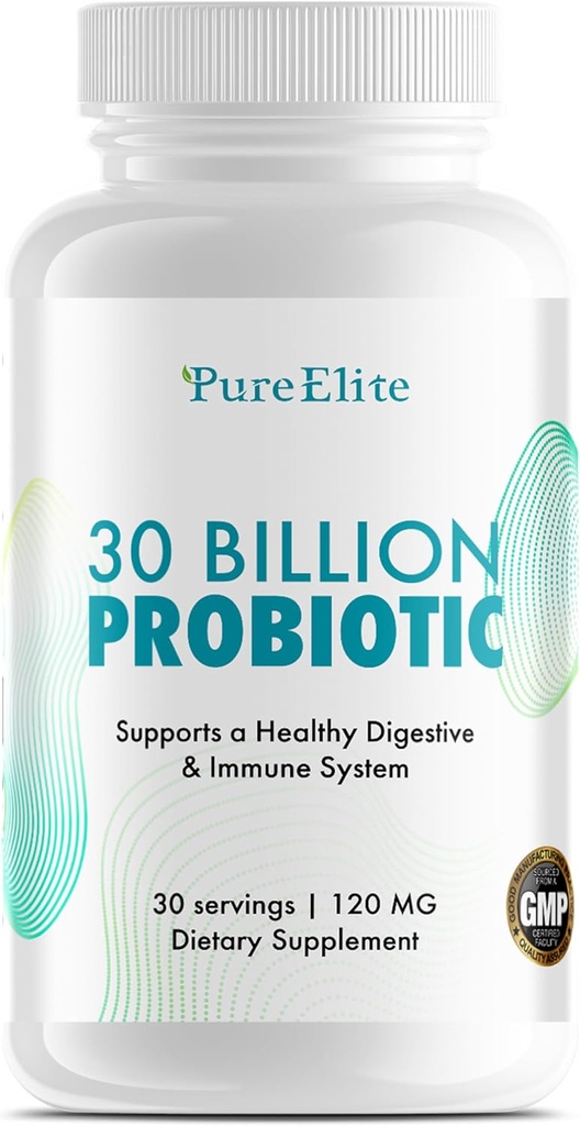 Gut Probiotic 30 Miljard CFU met DE111® & 10 Strains - High Potency Probiotic Supplement for Dispensive Health, Immune System Support, Enhanced Nutriënt Absorptie - Non-GMO, 30 Vegetarische Capsules
