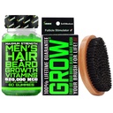 Baardgroei Kit w/ 620,000mcg 14-in-1 BIOTIN Gummies/Baardgroei Vitaminen & Hair Growth Vitaminen voor mannen + 100% Lifetime Vervanging First Cut Boar Bristle Brush & 360 Wave Brush voor mannen