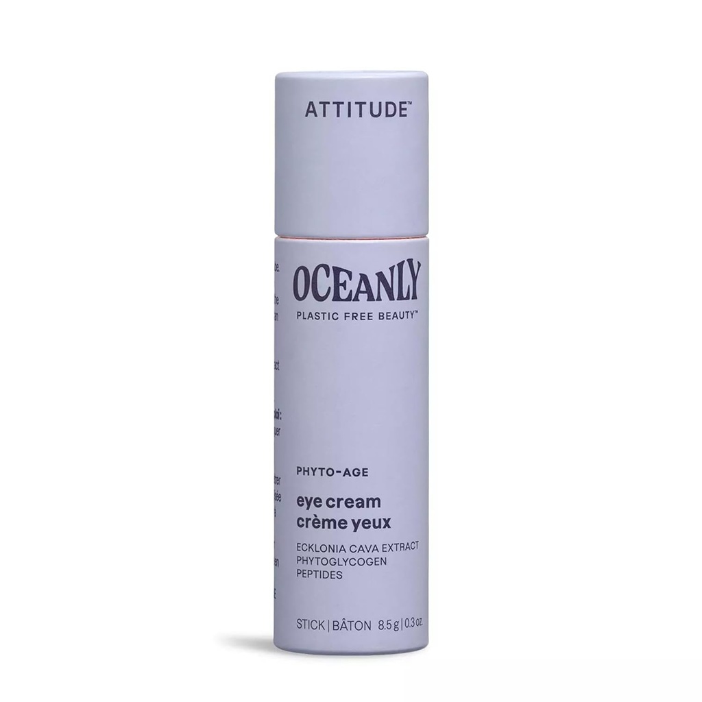 ATTITUDE Oceanly Eye Cream Stick, EWG Geverifieerd, Plastic-vrij, Plant- en Mineral-based Ingrediënten, Veganistisch en Wreed-vrije Schoonheidsproducten, PHYTO AGE, ongeparfumeerd, 0,3 Ounce
