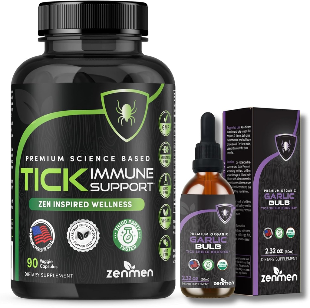 Zenmen Immune Support Bundle: Tick Immune Support en Knoflook Tinctuur