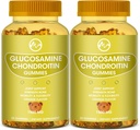 Glucosamine Chondroitin Gummies met MSM - 1500mg Extra sterkte voor gezamenlijke ondersteuning, Immuunondersteuning - voor volwassenen, mannen en vrouwen, 60 tellingen, verpakkingen van 2