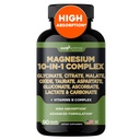 Gade Nutrition Magnesium Complex 10 in 1 - Glycinaat, citraat, Malaat, Oxide, Tauraat, aspartaat, Gluconaat Ascorbaat Lactaat Carbonaat Zink Koper Mangaan & Vitaminen (90 Tellen (pakket 1))
