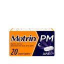 Motrin PM Pain Relief Caplets avec 200 mg d'Ibuprofène et 38 mg de diphénhydramine Aide au sommeil, la douleur de nuit soulagement pour les douleurs et les douleurs mineures vous aide à tomber Asleep et rester Asleep, 20 ct