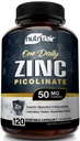 NutriFlair Zink Picolinaat 50mg, 120 Capsules - Maximale Absorptie Zink Supplement Pillen - Immuun systeem Booster, Immuniteit Verdediging, Krachtige Niet-GMO Antioxidant - Vergelijken met Ssp, Citraat, Oxide