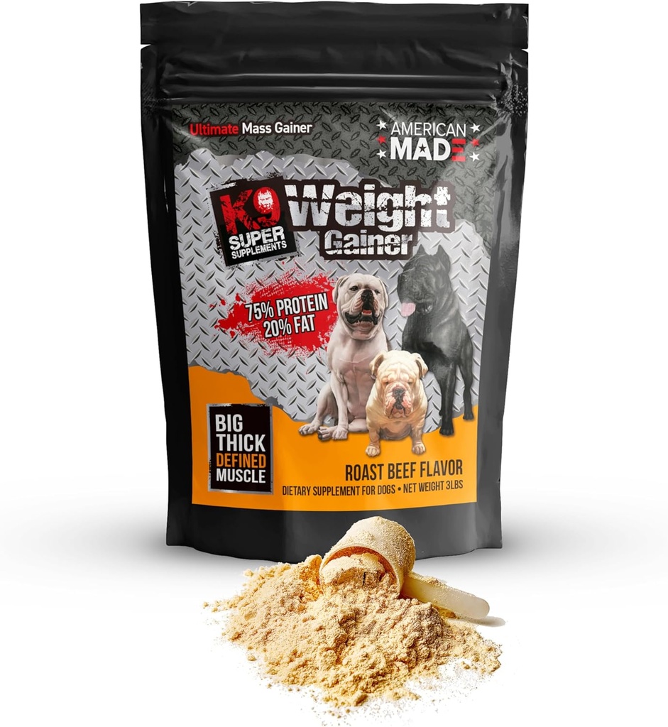 K9 Weight Gainer voor honden Bouw spier, Gain Gezond Gewicht & Sterkte Ondersteunt hond spiermassa (3 Lbs)