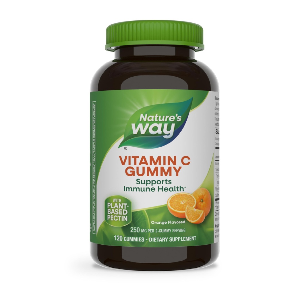 Nature's Way Vitamine C Gummies, Ondersteuning Immune Health*, Antioxidant, 250 mg per 2-gummy Serving, Gummy Vitamines, Orange Flavored, 120 Gummies