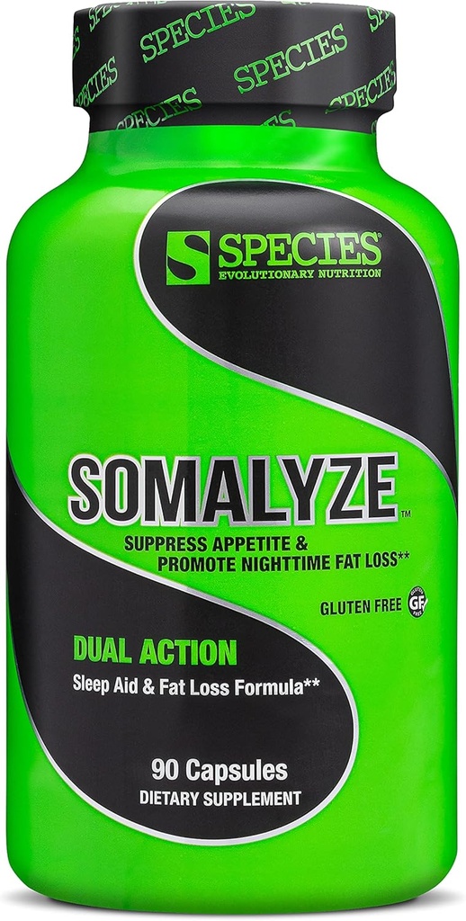 Soort Voeding Somalyze Stimulant Gratis, Aperitief Suppressant met GABA en Melatonine, Glutenvrije capsules, 90 Capsules