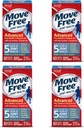 Move Free Advanced Plus MSM en vitamine D3, 80 tabletten - Joint Health Supplement met Glucosamine en Chondroitin (verpakking van 4)