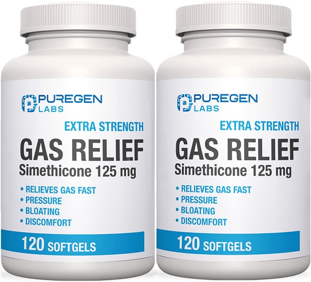 P Purigen Labs Extra sterkte gasreliëf Softgels met Simethicone 125 mg 