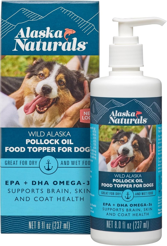 Duurzame Wild Alaska visolie voor honden huid en jas  Pomp