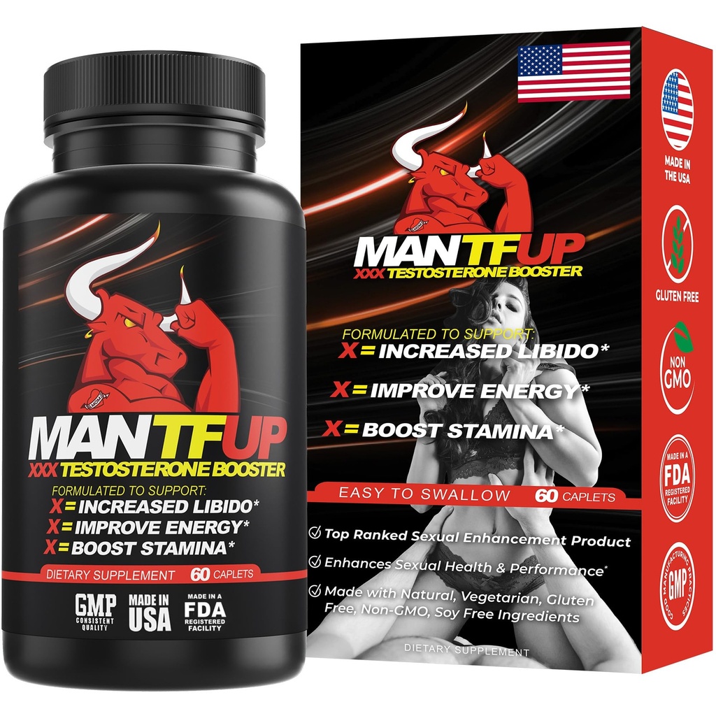 MANTFUP Vitality Enhancer pour les hommes Rehausseur de testostérone à action rapide et supplément quotidien pour soutenir la santé masculine & Libido