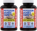 Yerba Prima Psyllium Husks Caps 180 caps (verpakking 2) - Natural Fiber Supplement and Colon Cleanse - Gut Health - Non-GMO Glutenvrij