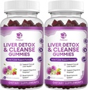 Lever Reiniging Detox & Repair Gummies - Extra sterkte 14 in 1 Lever Ondersteuning Supplement w/Milk Thistle Silymarin,Dandelion, Artichoke Extract & Vlierbessen - Geen suiker, lever Gezondheid Supplement -120 Ct