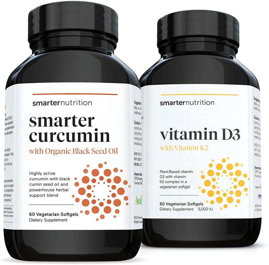 SMARTERNUTRITION Curcumine - Potentie en Absorptie + Plant-Based Vitamine D3 Immune Ondersteuning met Vegan K2 Complex