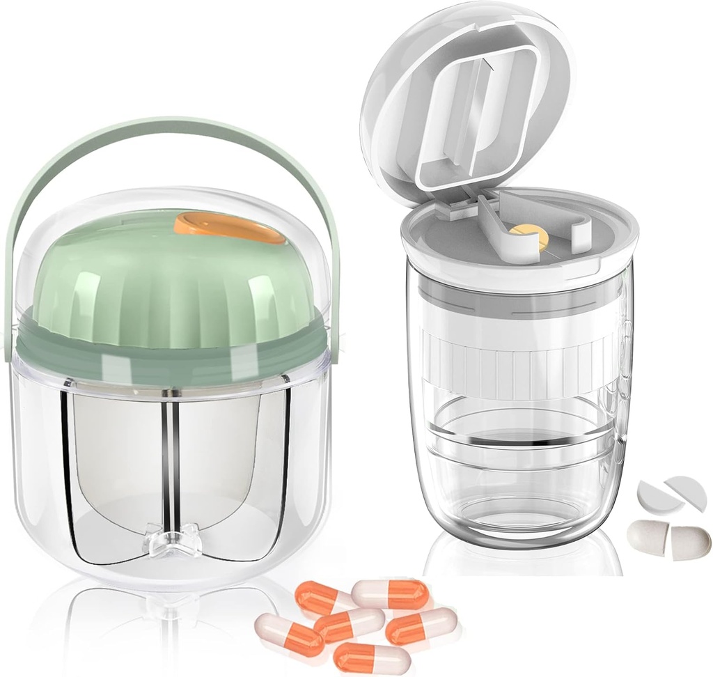 Organisateur de pilules GloDeals, Creuseur de pilules, Cutter et Splitter