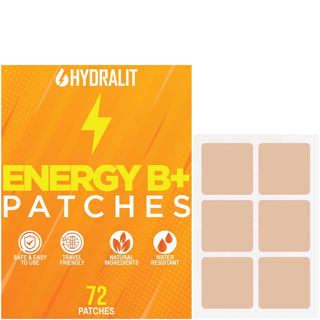 Energie Patch voor volwassenen Mannen Vrouwen Topische dagelijkse Wellness Ontwaken B12 Patches Sustained Natural Ingrediënten Boost Time-released Formula Lang-Lasting Skin Travel Friendly 72 Pack