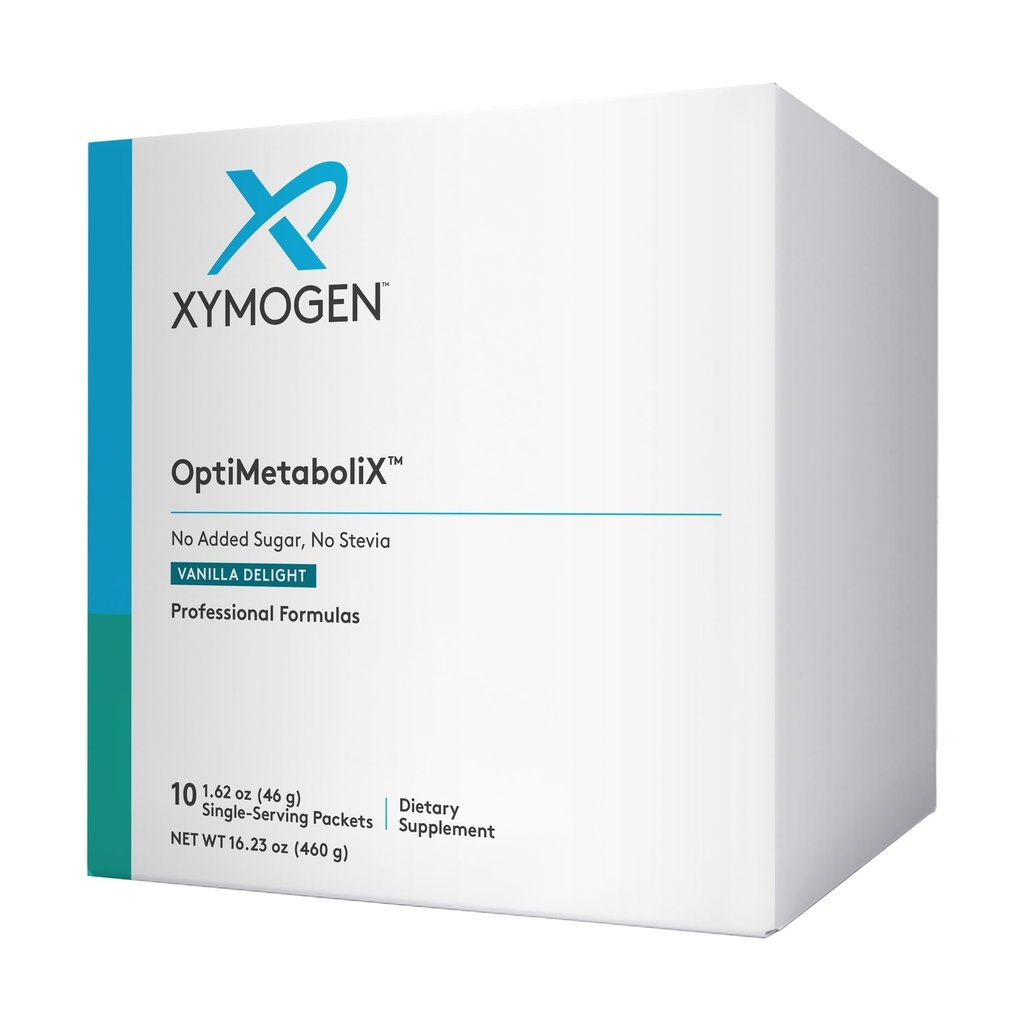 XYMOGEN OptiMetaboliX - Supplément de métabolisme avec vitamines B12 et folate - Suppléments de cannelle + vitamine B9 - Pas de sucre ajouté, sans végan et sans gluten - Délice de vanille (10 portions)