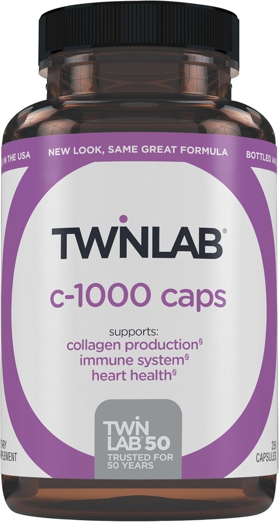 Twinlab C-1000 capsules - Vitamine C Immune Ondersteuningssupplementen voor mannen en vrouwen - 250 capsules