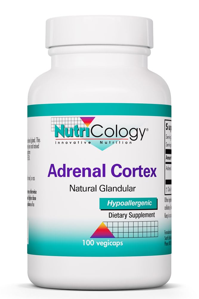 Nutricologie Supplément de soutien adrénal pour les hommes et les femmes - Supplément adrénal glandulaire, fonction immunitaire, support endocrinien, 100mg Extrait adrénal, Bovin, Lyophilisé - 100 Compte